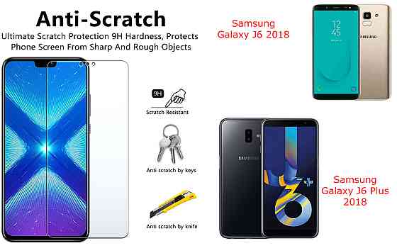 Захисне скло NeoGlass для Samsung Galaxy J6 2018, Galaxy J6 Plus 2018 – надпрозоре та стійке Київ
