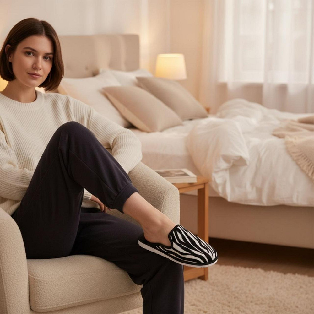 Тапочки женские домашние PaGo Зебра закрытый носок 40 Одесса - изображение 2