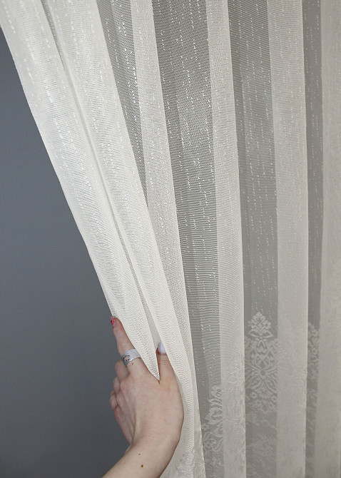 Тюль VR-Textil 1422т Жаккард Кремовый 250х270 см (42-1204) Киев - изображение 5