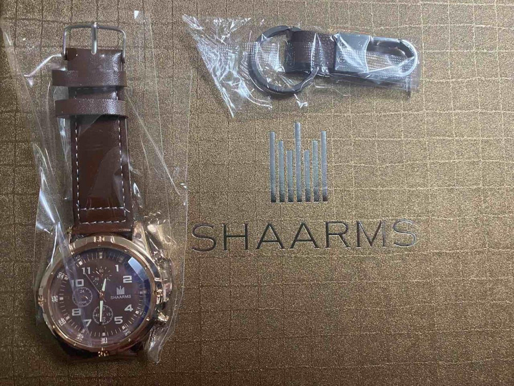 Подарочный набор для мужчин 6 в 1 (часы, очки, ручка, ремень, кошелек, брелок), коричневый, подарочная коробка Киев - изображение 8