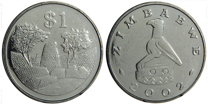 Zimbabwe Зимбабве 1 Dollars 2002 UNC Полтава - фото 1
