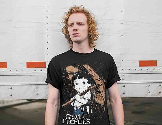 Футболка з аніме принтом Граве Фірефліес Классік С оверсайз (S/M/L) Чорний AnimeJ0933 Дніпро