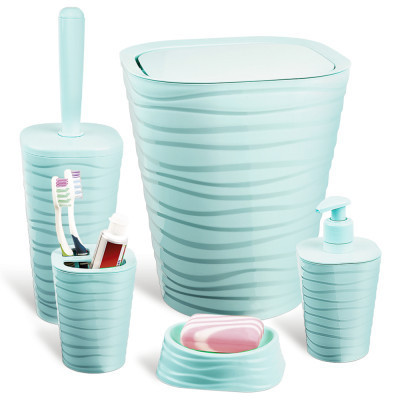 Набір для ванної кімнати Planet Household Welle 5 предметів блакитний (6900) Вінниця - фото 1