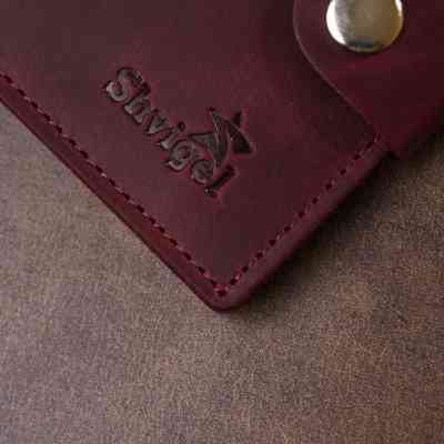 Портмоне Shvigel Кожаное Вишневое (16478) Винница