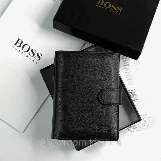 Чоловічий великий гаманець на кнопці Boss (6602) Київ