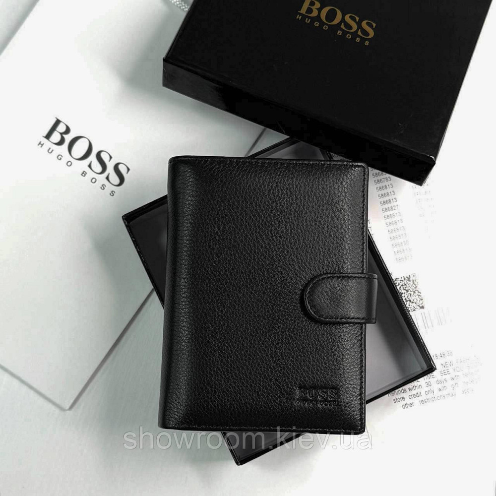Чоловічий великий гаманець на кнопці Boss (6602) Київ - фото 1