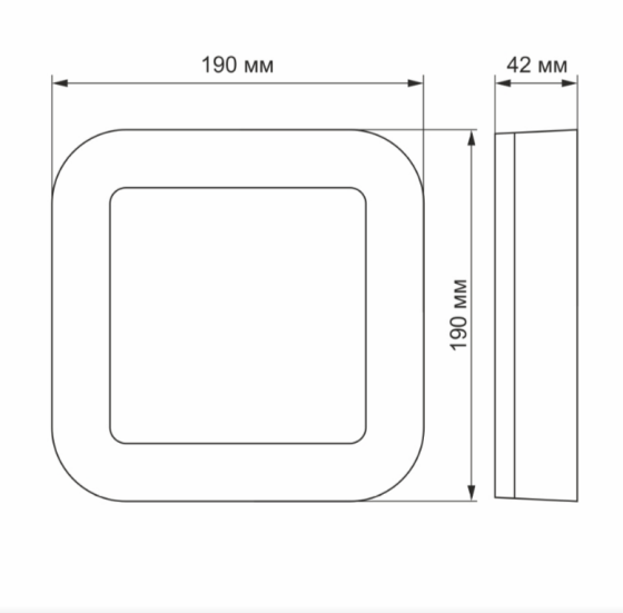 LED Світильник квадратний 15W 5000К 220V Videx Житомир