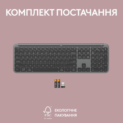 Клавиатура Logitech K950 Bluetooth/Wireless UA Graphite (920-012465) Винница - изображение 3