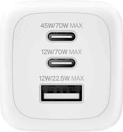 Мережевий зарядний пристрійBelkin BoostCharge Pro 3-Port GaN Wall Charger 70 W White (WCH018HQWH) ( 15313 ) Харків
