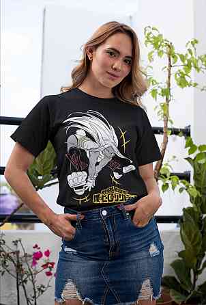 Футболка для хлопчика з аніме принтом Моя геройська академія оверсайз (зріст від 165 до 180) Чорний AnimeJ0279m Дніпро