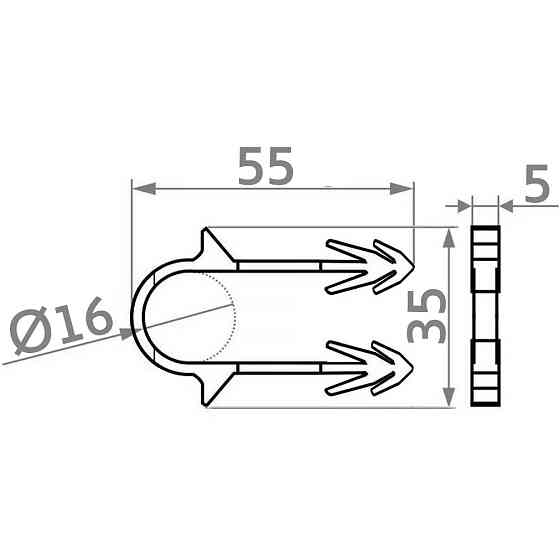 Гарпун-скоба для кріплення труби теплої підлоги Ø16 довжина 55 мм біла (100 шт.) Київ