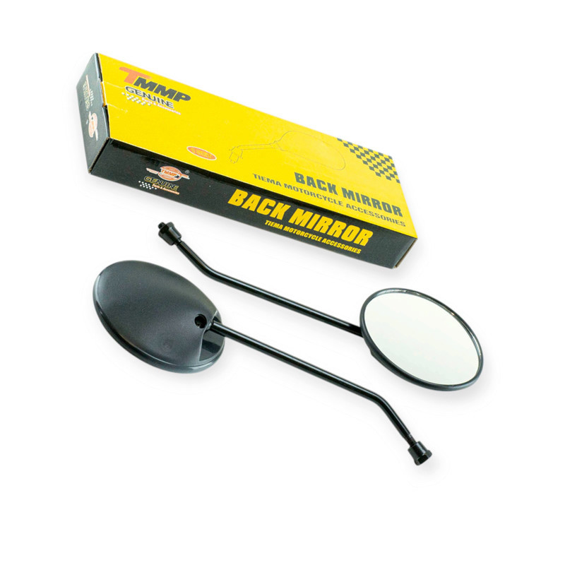 Дзеркало 2 шт) мопед Дельта, мотоцикл Альфа чорні чорна ніжка 8 мм (к-кт Мукачево - фото 1