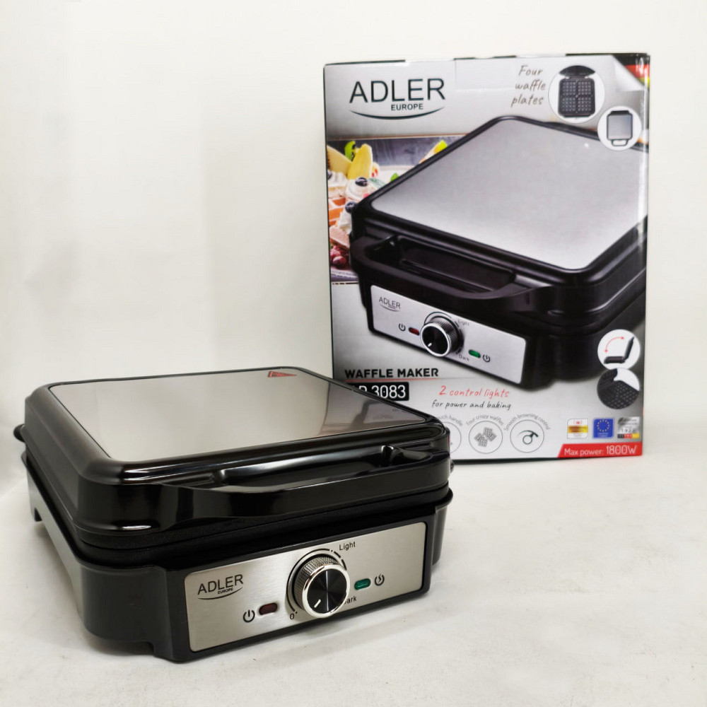 Електрична вафельниця Adler AD 3083 з антипригарним покриттям, регулюванням температури та 1800Вт GC-21 Львів - фото 3