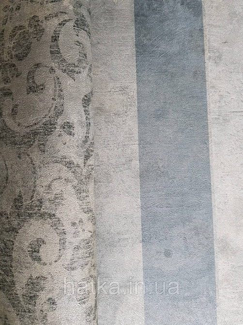 Шпалери флізелінові еко Decoprint Essentials EE22559 під старовину вензель завиток з потертістю зелені Київ - фото 3