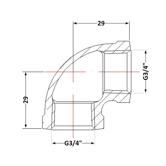 Кут чавунний 3/4" ВР Київ