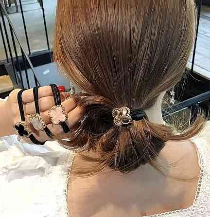 Резинка для волос клевер декоративная, женская резинка для хвоста и пучка, аксессуар для волос, набор 4 шт Киев