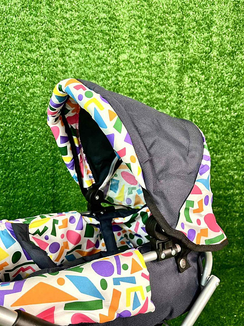 Коляска для ляльки Melogo металева з люлькою-переноскою кошиком Темно-синя (9369/82100) Чернігів - фото 3