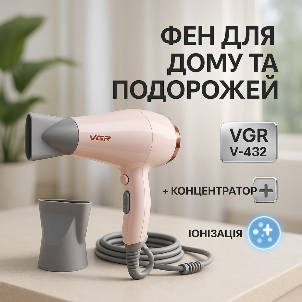 Домашний фен, Хороший электрический фен, Мощный ионный фен для любых типов волос WL-86 Львов - изображение 16