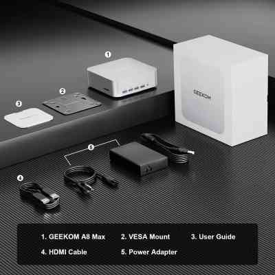 Комп'ютер GEEKOM Mini PC A8 / Ryzen7 8745HS, 32, 1TB, Radeon 780M, W11Pro (GMA8R78745HS-321T-EU) Вінниця