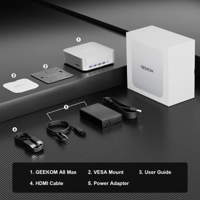 Комп'ютер GEEKOM Mini PC A8 / Ryzen7 8745HS, 32, 1TB, Radeon 780M, W11Pro (GMA8R78745HS-321T-EU) Вінниця - фото 4