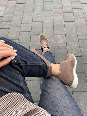 Лоферы женские GREMMY капучино натуральная замша высота от пятки 8 см (207/1) Коломия