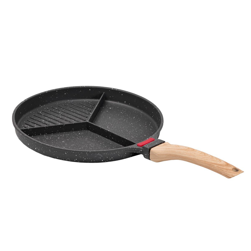 Breakfast Сковорода гриль Ø 25 см на три секції з антипригарним покриттям кругла сіра HP39575C Киев - изображение 3