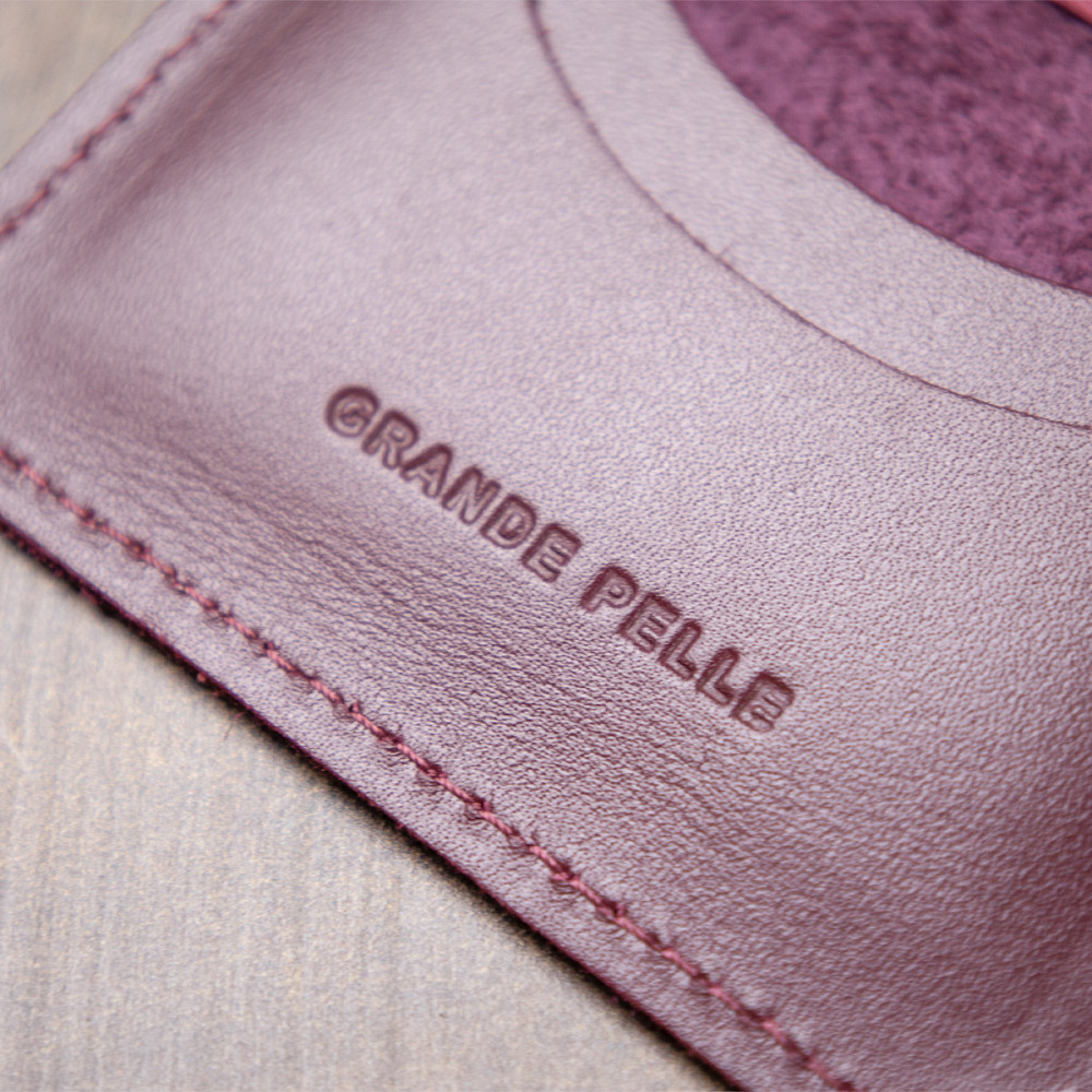 Шкіряна обкладинка для автодокументів Бордовий (GRANDE PELLE) Київ - фото 4