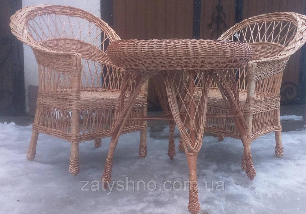 Меблі плетені з круглим столом Київ - фото 2