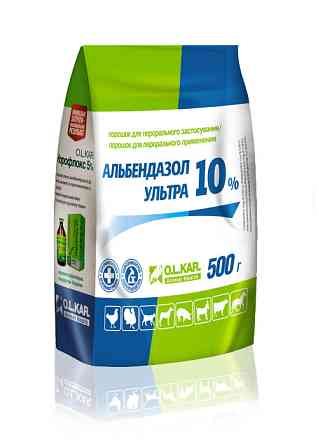Альбендазол ультра 10%  порошок 500 г O.L.KAR. Винница