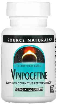 Вітаміни для мозку Source Naturals Vinpocetine 10 мг 120 таблеток Київ