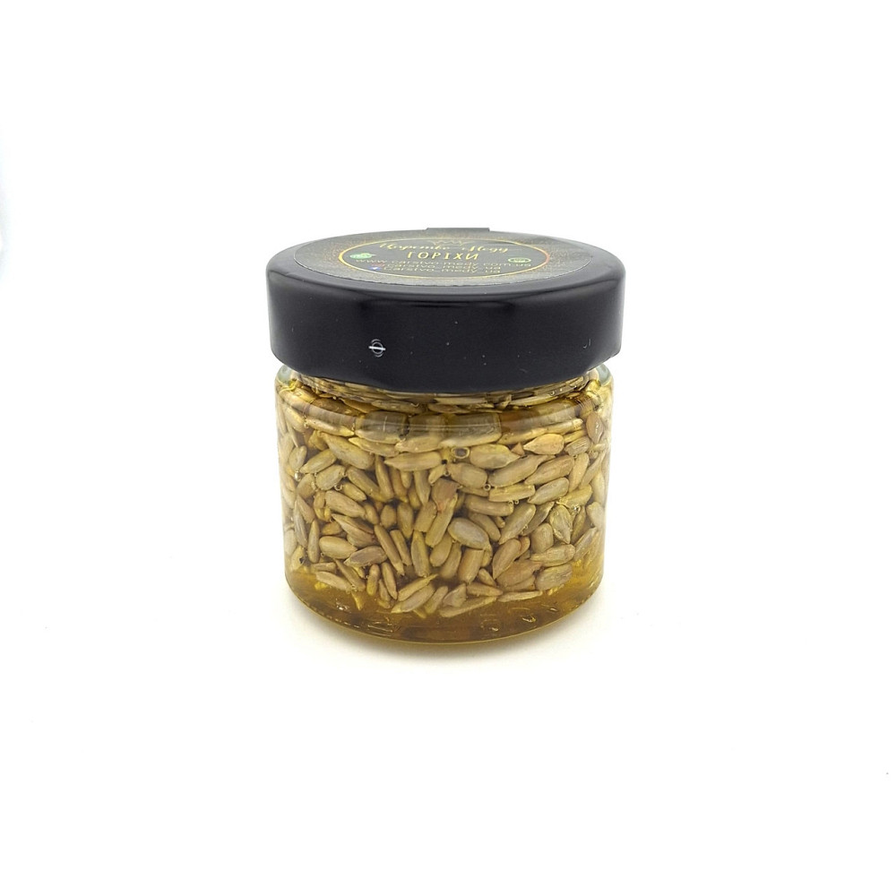 Мед с семечками подсолнечника 130 грамм. Семечки с медом в стеклянной баночке. Одесса - изображение 3