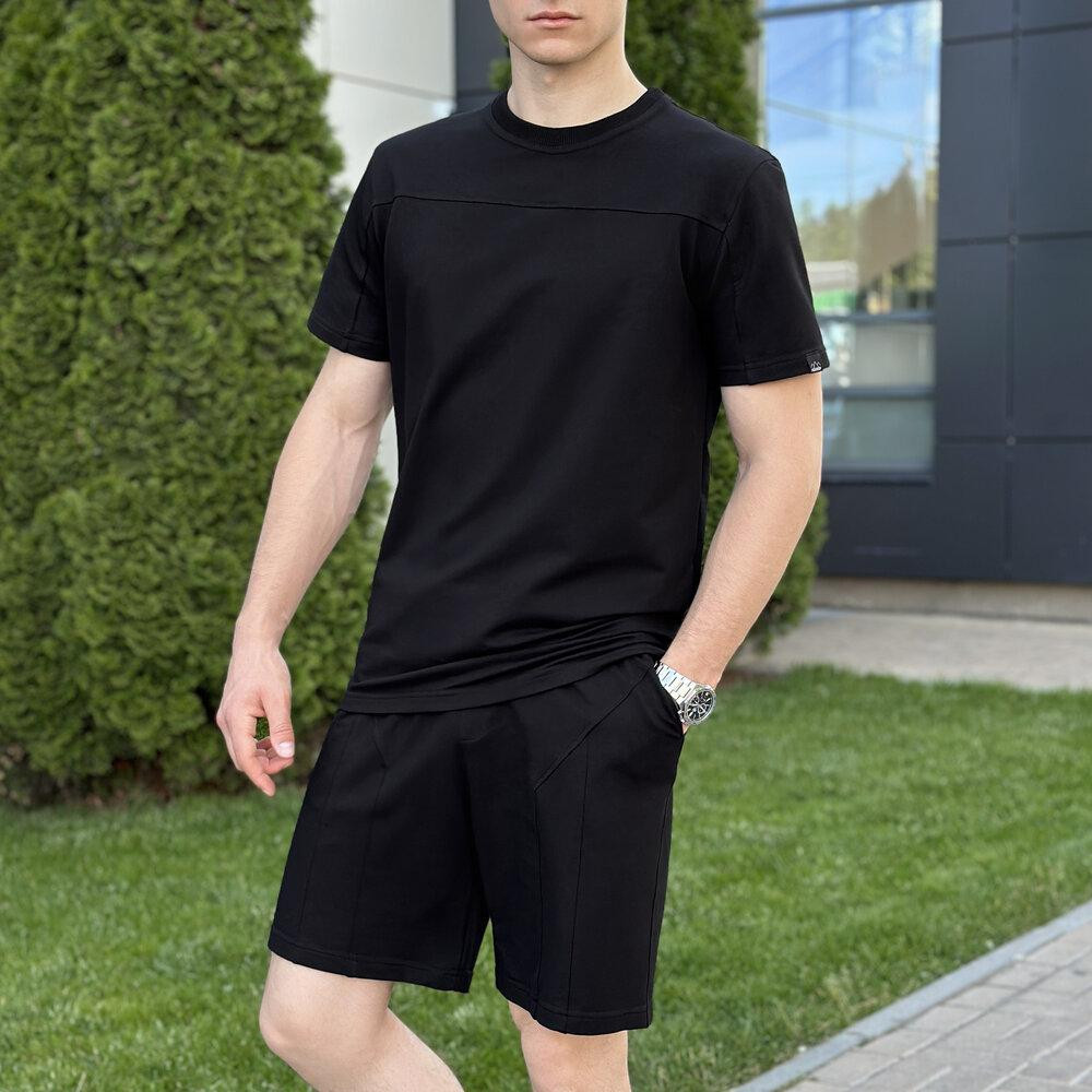 Чоловічий літній комплект шорти і футболка чорний Pobedov Barel Київ - фото 1