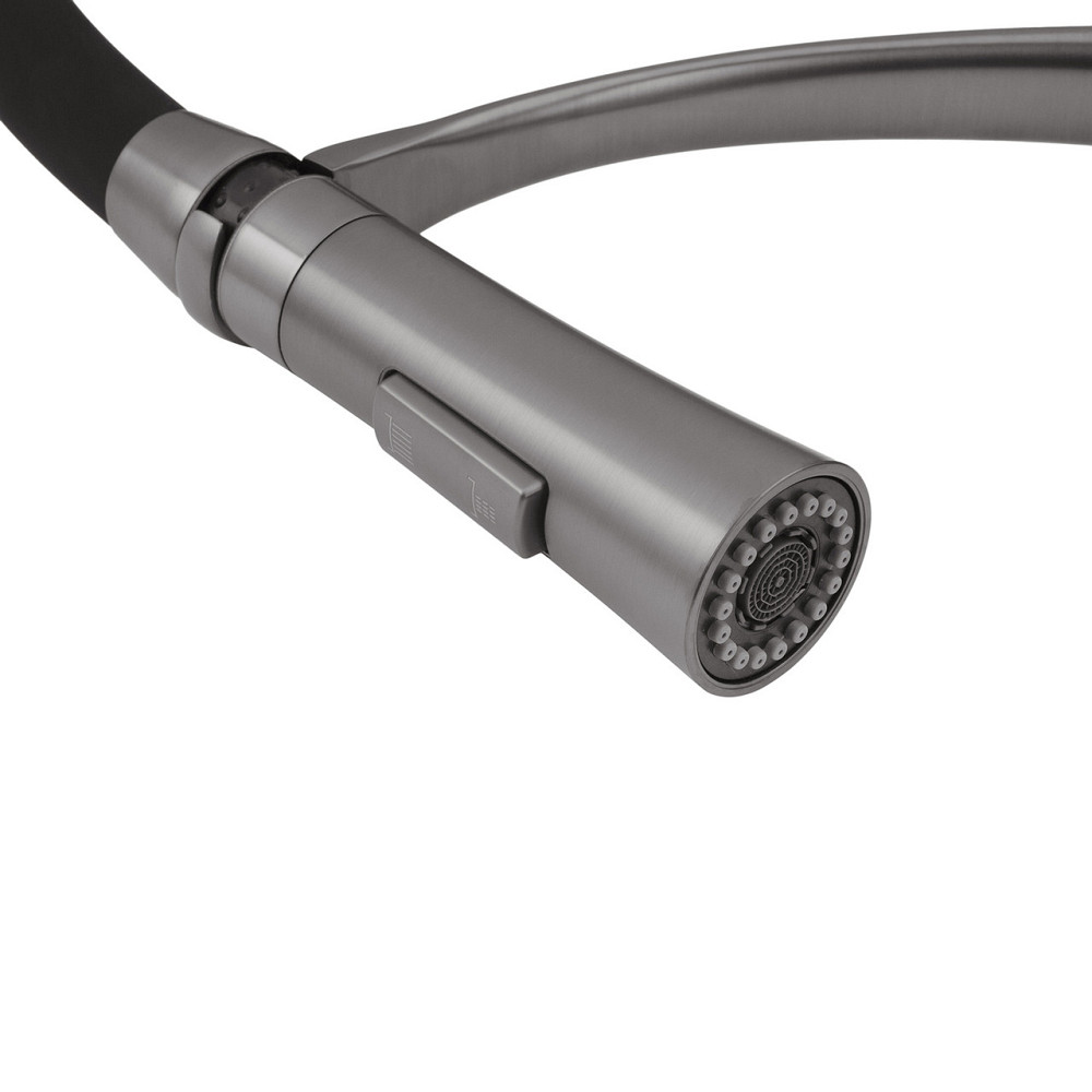 Смеситель для кухни с гибким изливом Kroner KRP Ersel - GRP03393BLK черный/графит Киев - изображение 8