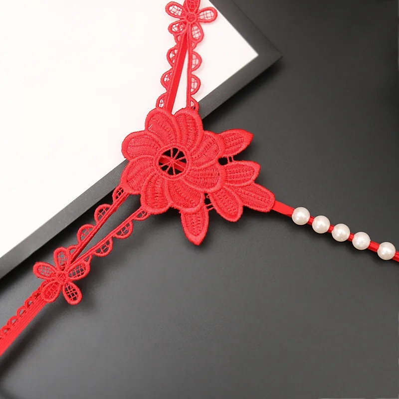 Трусики з бусинками червоні - розмір універсальний, резинка тягнеться до 80см Київ - фото 2