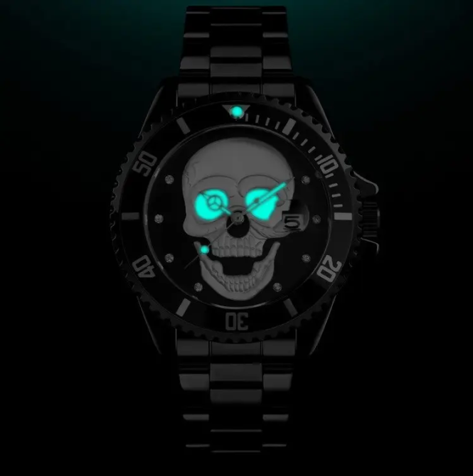 Часы мужские наручные с черепом Skmei 9195 (Черный) Винница - изображение 5