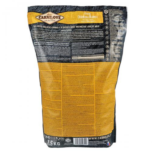 Корм сухой Carnilove Fresh Chicken and Rabbit for Adult dogs для взрослых собак всех пород с курицей и кроликом 1,5 кг Киев - изображение 4