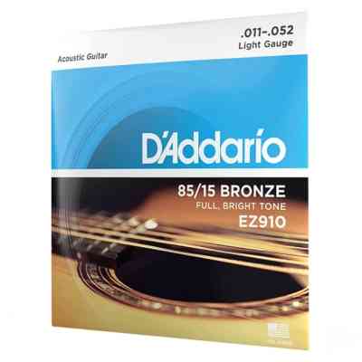 Струны для гитары D'Addario 85/15 Bronze Light (11-52) (EZ910) Винница