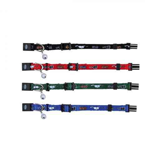 Ошейник Trixie для котят Kitty с котиками и колокольчиком нейлоновый Киев