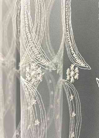 Тюль фатин с вышивкой и люрексом цвет молочный 2015т Киев