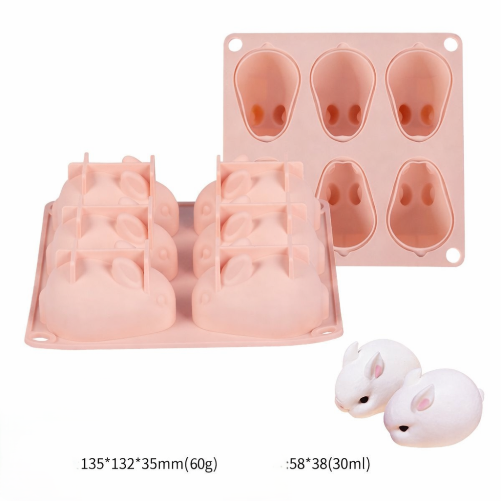 Силіконова форма Кролик 3D пасхальний молд зайчики універсальна форма для декору та виробів Київ - фото 3