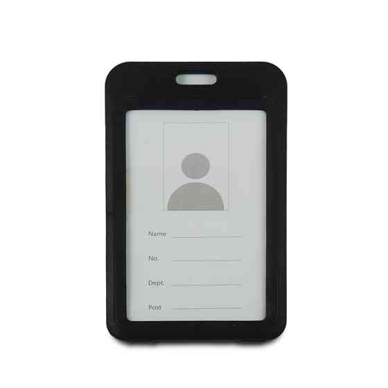 Бейдж на шнурку, вертикальний, колір чорний – ATIS, 111 x 69 x 5 мм Киев