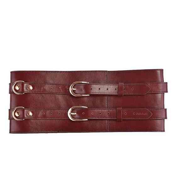 Шкіряний пояс для бондажу Liebe Seele Wine Red Waist Cuff, M Size Sex Aura Київ