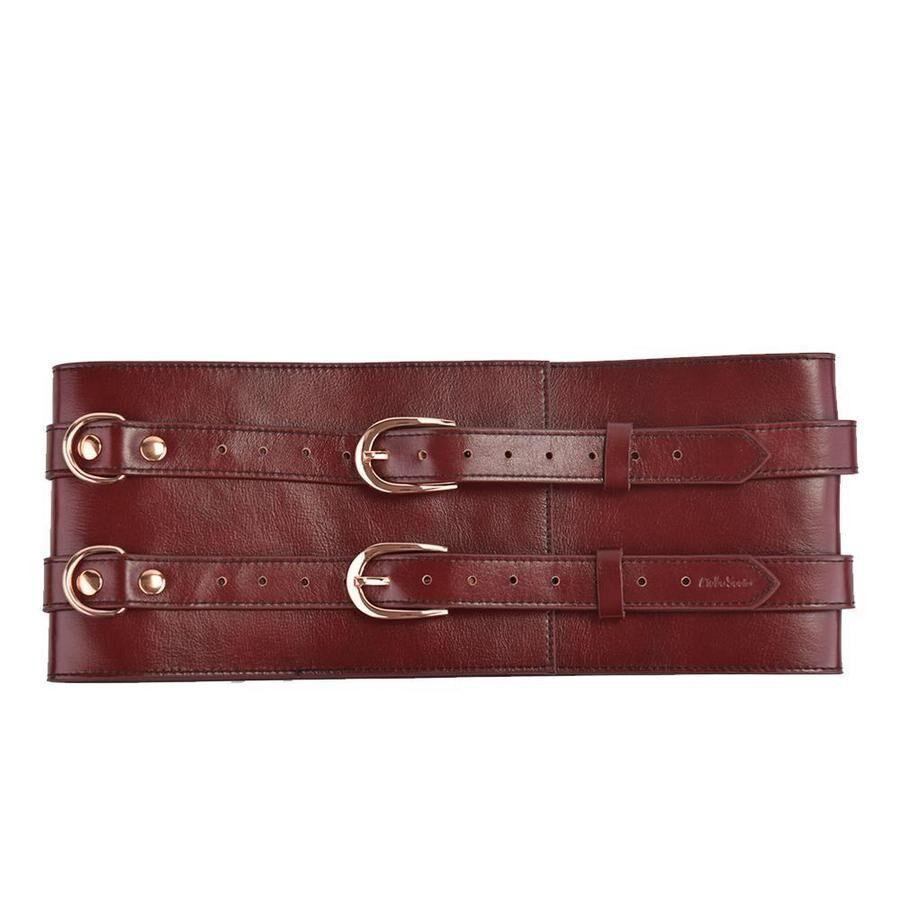 Шкіряний пояс для бондажу Liebe Seele Wine Red Waist Cuff, M Size Sex Aura Київ - фото 5