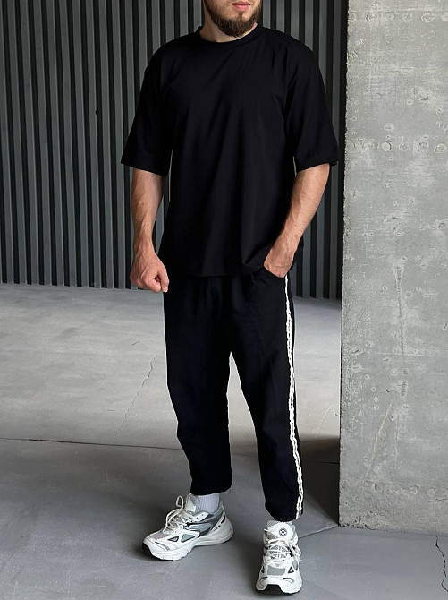 Футболка базова чоловіча оверсайз Чорний 42/46 Харків - фото 4