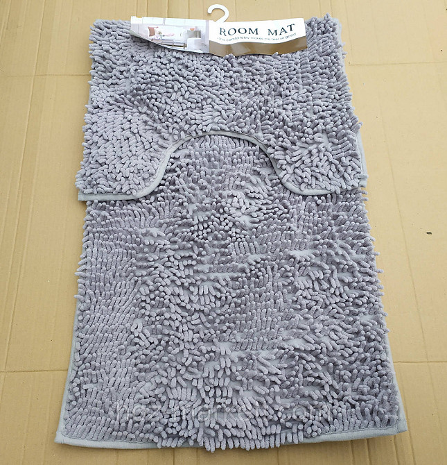 Набор ковриков коврики для ванной и туалета серый 80 х 50 см и 50 х 40 см Харьков - изображение 9