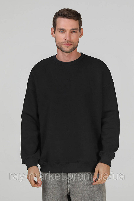 Світшот оверсайз утеплений RAY OVERSIZE чоловічий чорний (U0304M-Black) L-XL Київ - фото 1