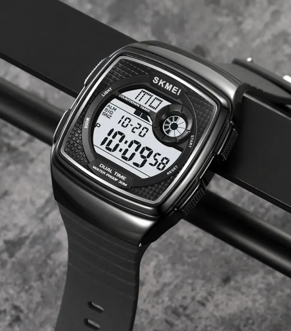 Годинник чоловічий наручний спортивний Skmei 2208 (Чорний з білим) Київ - фото 5