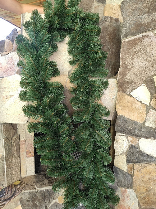 Гирлянда хвойная искусственная «Карпатская» 2.7 м декоративная елочная ветка Киев - изображение 3