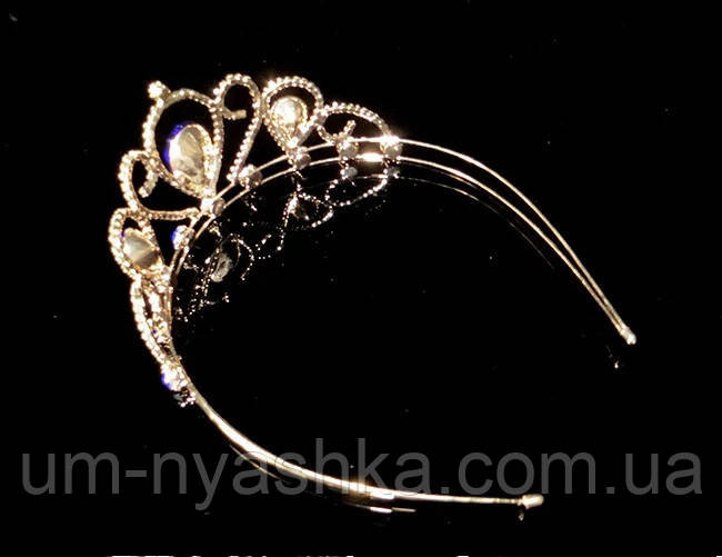 Диадема на обруче Корона золотая с розовыми камнями Кривой Рог - изображение 4