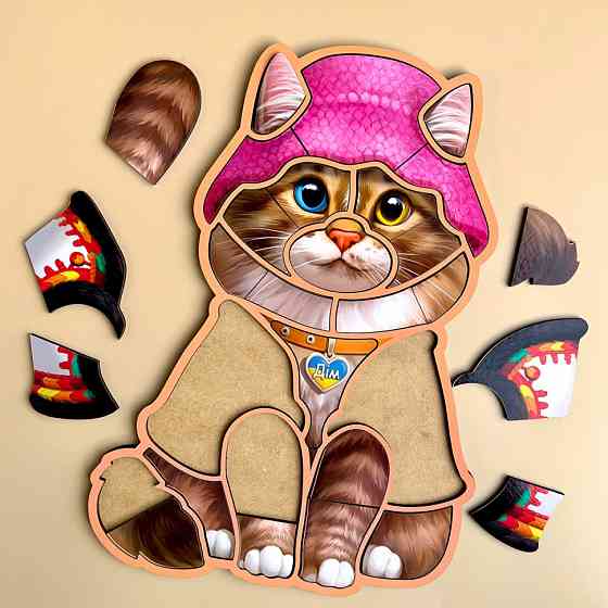 Деревянный контурный пазл 